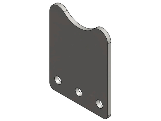 Befestigungsplatte 140x180x8mm 3xø16,5mm roh
