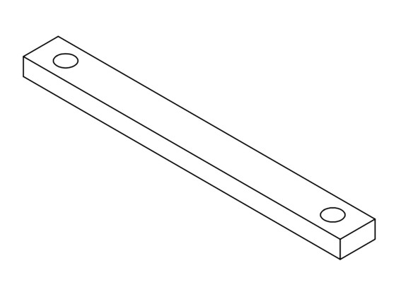 Dichtung Nitrilgummi ohne Einlage  - 364 x 40 x 20 mm, mit 2 Löchern - Ø20 mm, Mittenabstand 307 mm
