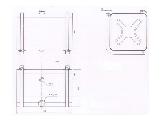 Tank rustfri 400L 1000x650x650