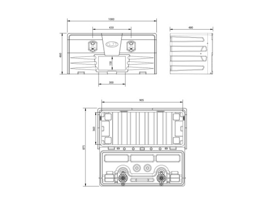 Værktøjskasse plast 1000/500/480 - 50055