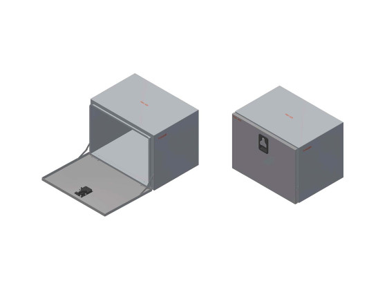BevoBox Mix værktøjskasse bundhængslet alu/RF L800xH600xD600
