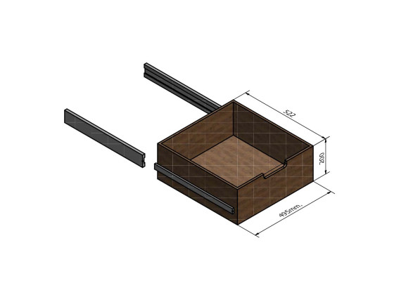 BN Furnierschublade 160 kg f 585607 Komplett
