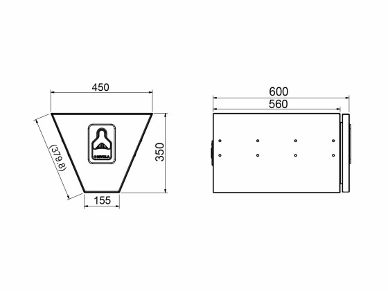 BEVOBOX rustfri Trekant 450/155x350x600