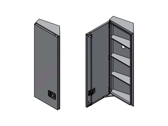 BevoBox Alu t/bag førerhus H-side LHD: 560/400x1500x300/120