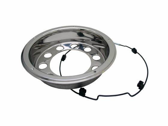 Bagkapsel, 22,5"rustfri 120mm dyb - 10 huls, centerhul Ø280mm - Incl. låsering