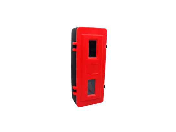 Kasten f. Feuerlöscher 6kg Schwarz/Deckel Rot 700x300mm 895352