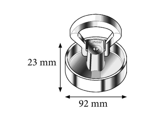 Zurring mit Alu-Schale Ø92xH23mm LC2000kg/MLC4000kg