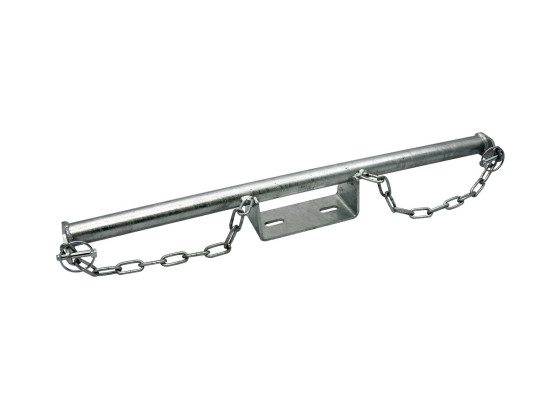 Schneekettenhalter, doppelt, - zur Heck-Montage, - Endbolzen m. Loch f. - Hängeschloss an beiden Enden. - Feuerverzinkt.