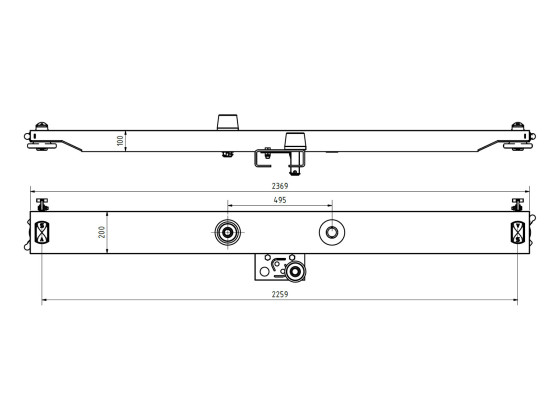Containerholm 100mm m. Halter u. Rollen
