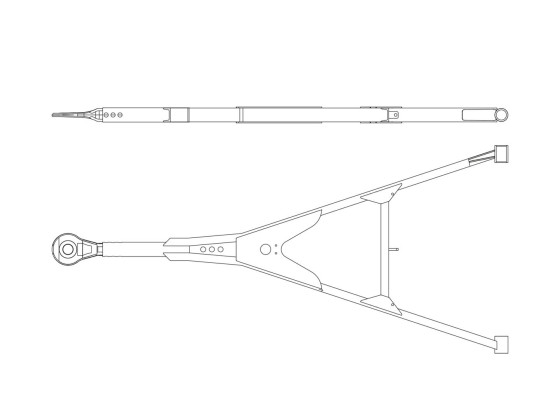 Dragstång fast 2400mm cc1100mm  Vibra - GZY 44 D-190 kN, Av 18t, 57,5 - Rockinger fast dragstång