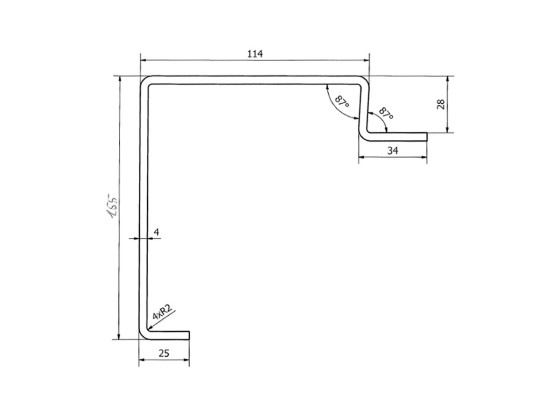 Kantenprofil 4mm/28mm 7m
