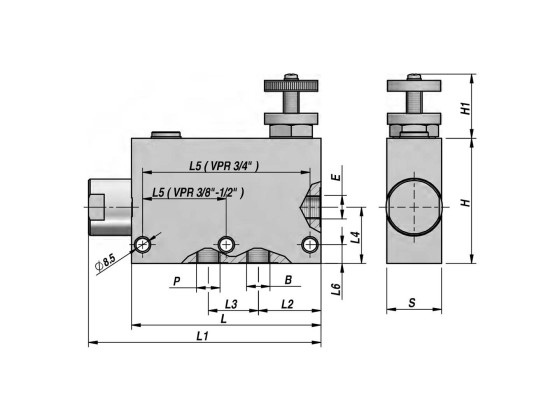 Prioritätsventil Druckkompensiert VPR3 3/4"