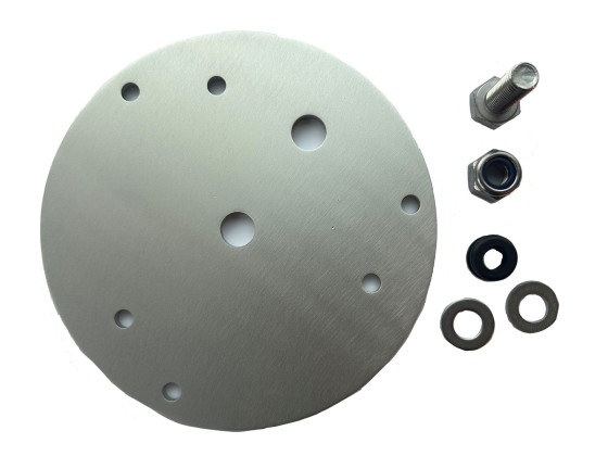 Montageplatte f. Rundomleuchte Alu f. Kelsa Leucthenbügel