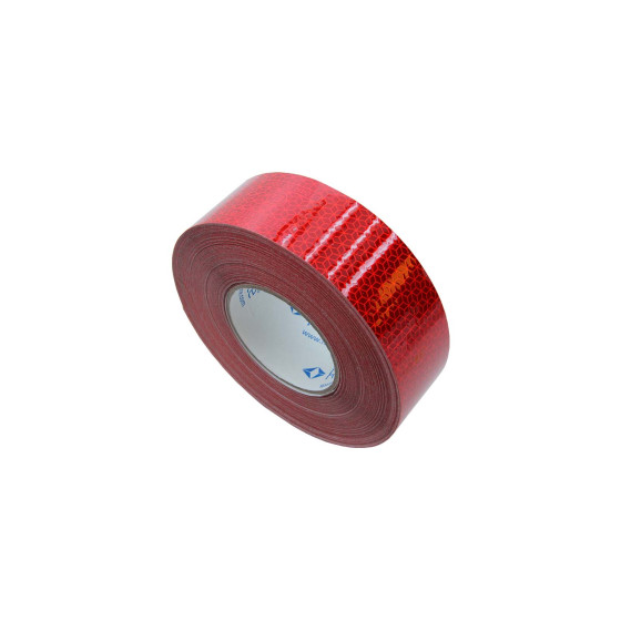 Reflektorband, rot, 50mm x 50 M., - für feste Seite.