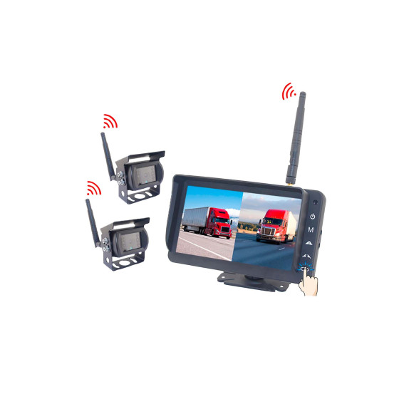 Bevocam 7" Bildschirm/2 Kameras AHD Kabellos Touch-Bedien. o/Verschluss - CM-718MDW-HD+AC-301MDW-HD