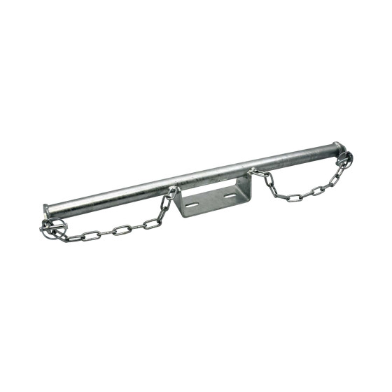 Schneekettenhalter, doppelt, - zur Heck-Montage, - Endbolzen m. Loch f. - Hängeschloss an beiden Enden. - Feuerverzinkt.