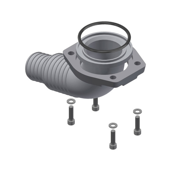 Saugstutzen, Aluminium, 90°, 2"-2½", Komplet