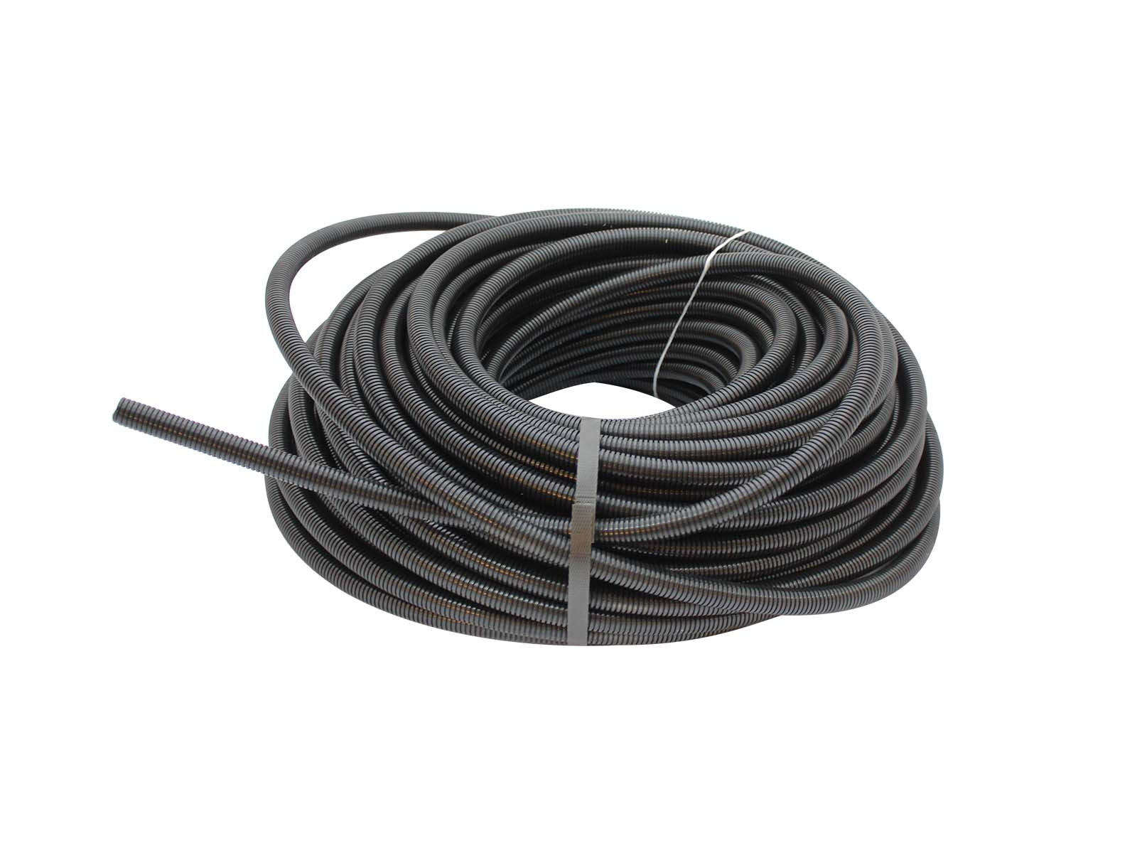 Polyflex Rillerør 13mm, sort, uden slids, - Temp. -40° til +120°, UV-bestandig - Ø15,8mm udv. Ø12,7 indv