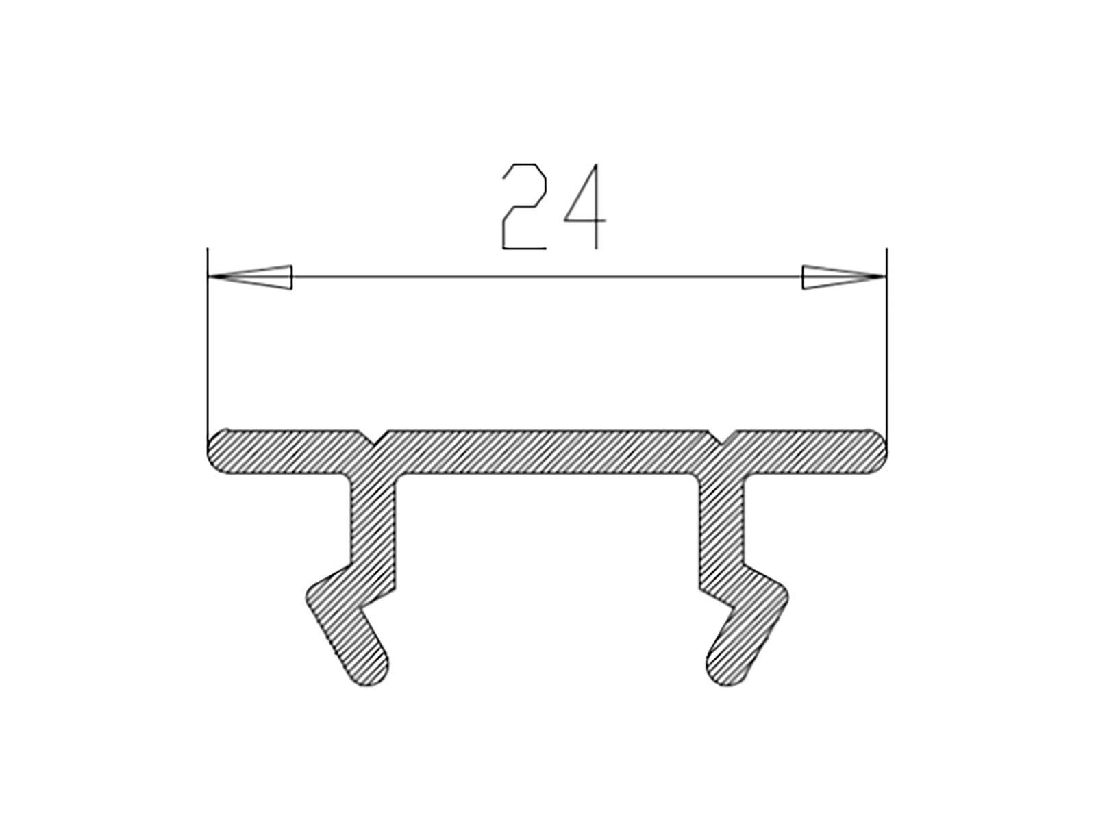Blindlist smal grå 2000x24mm