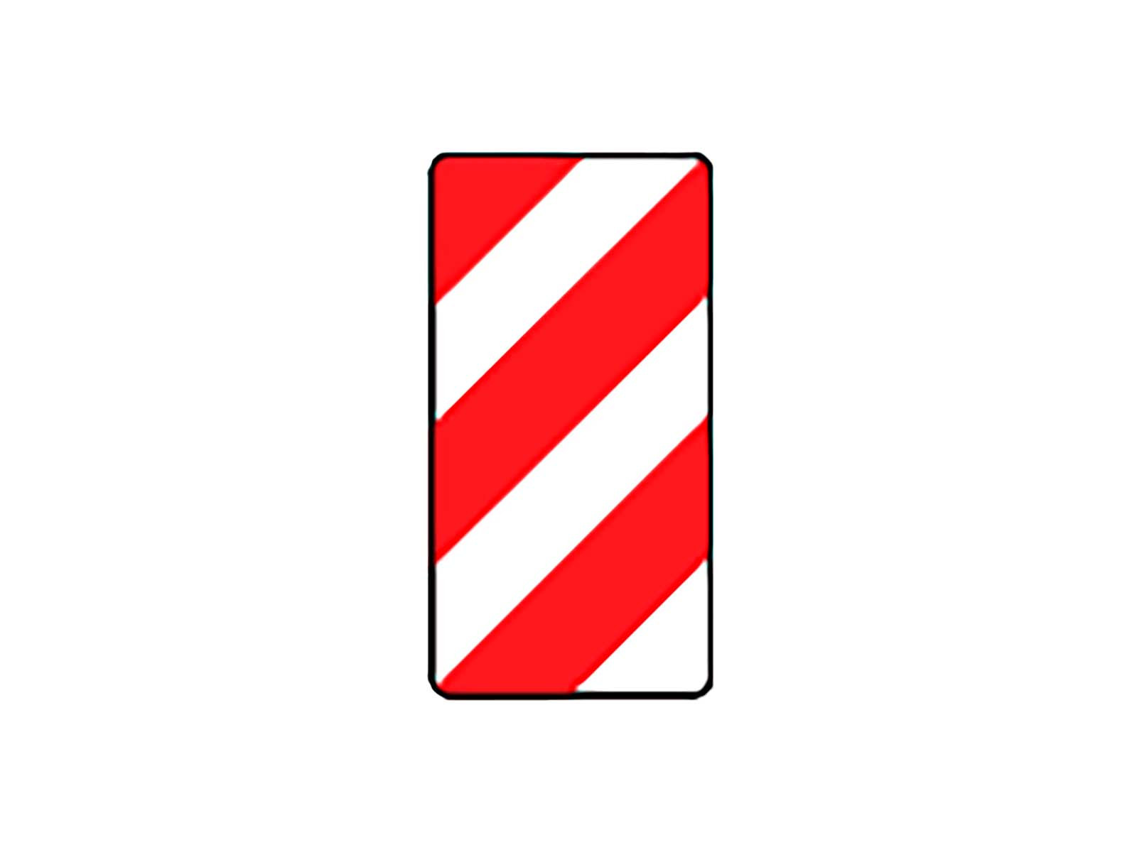 Sidomarkeringsreflex 564x282mm röd/vit Vänster - 50.397.00