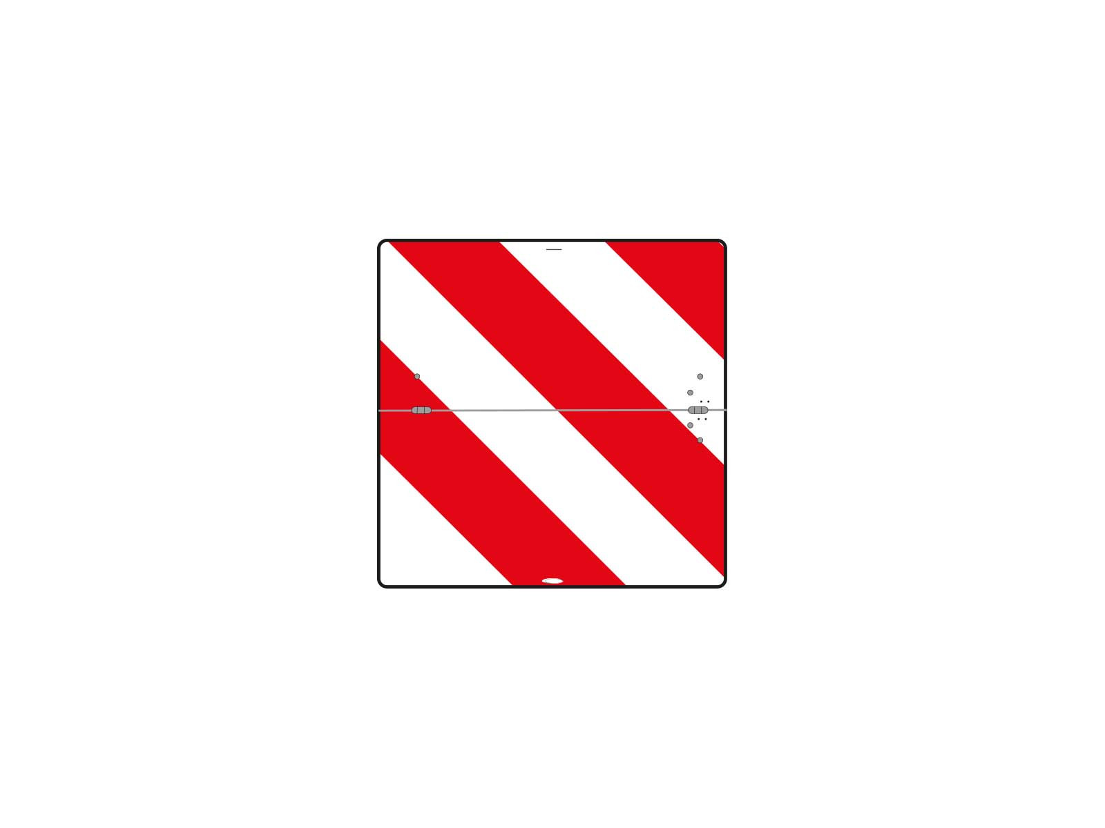 Højresidet 423x423x2mm, horisontalt klapbar, aluminium - 32.402.00