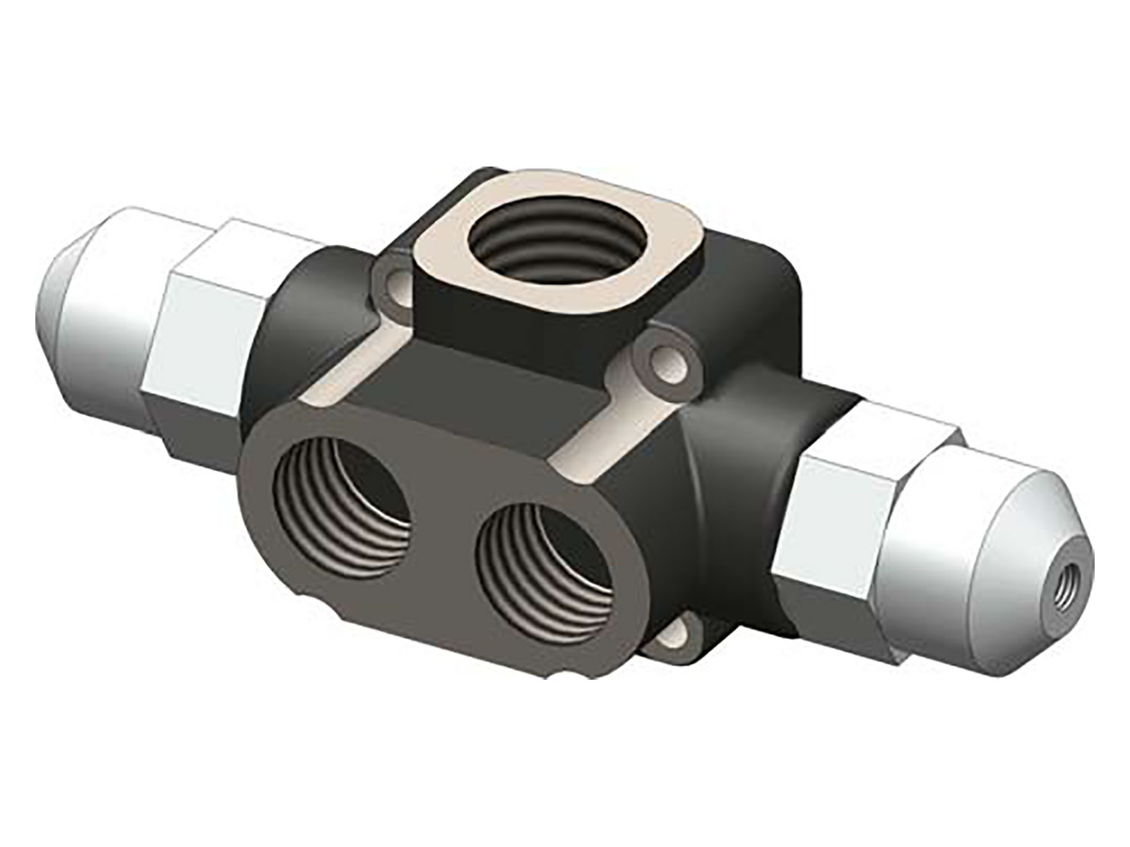 Omfb 3-vejs vælgerventil lukket center 1"