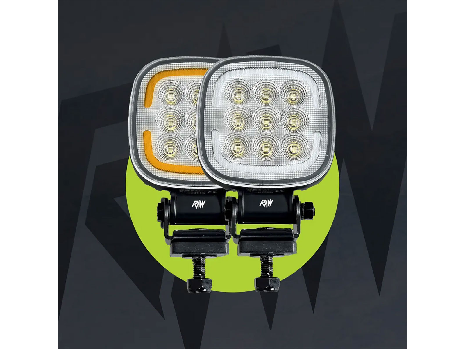 RAW DUO arbeidslys m/varsellys 103mm