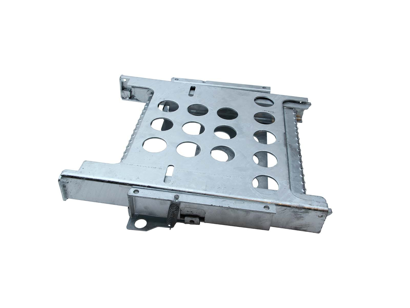 Udtræks stige m/2 trin og platform - Højde 603mm, platform/trin 210mm  - Varm galv. kun 489mm sammenfoldet