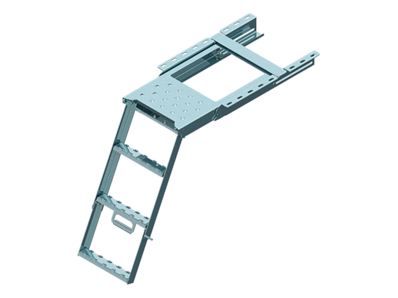 Udtræks stige m/3 trinn og plattform 421X594mm