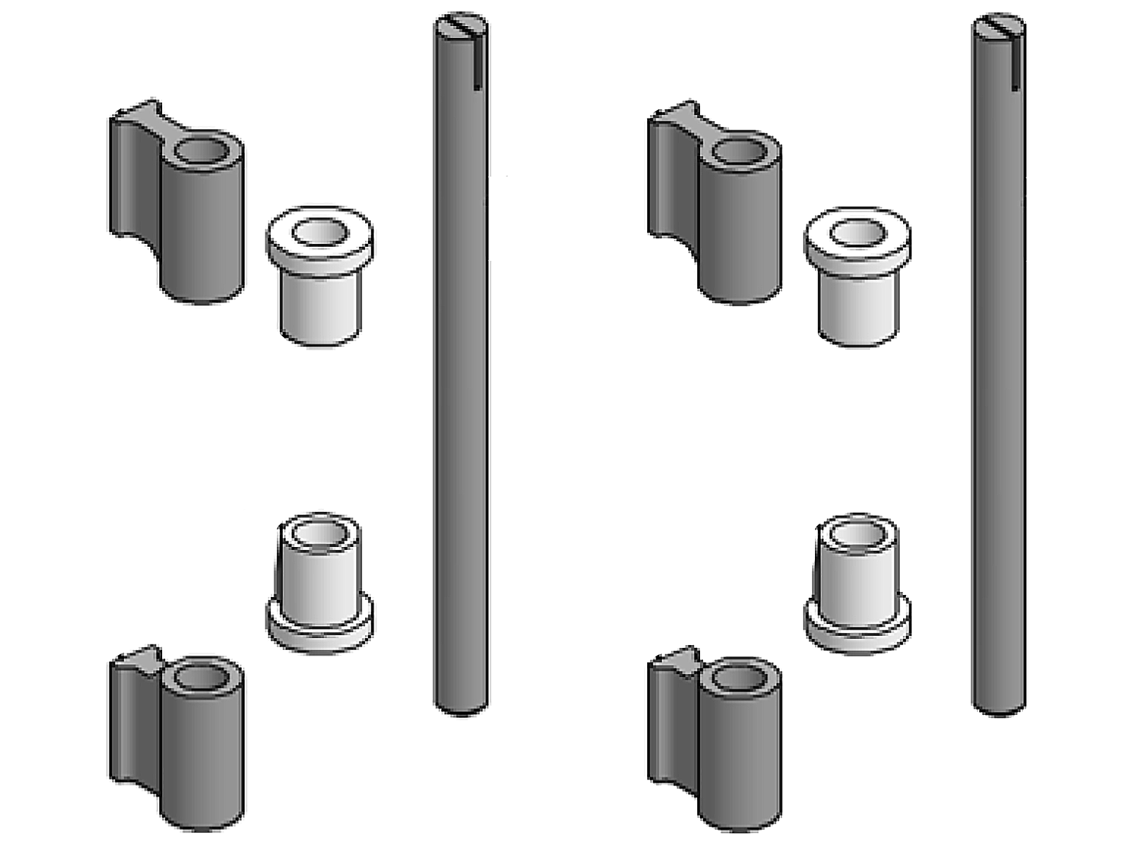 Hængsel, 2 sæt for bagdør, på-svejsning - P1000 - 1 stk 361030=1 pose med 2 sæt hængsler