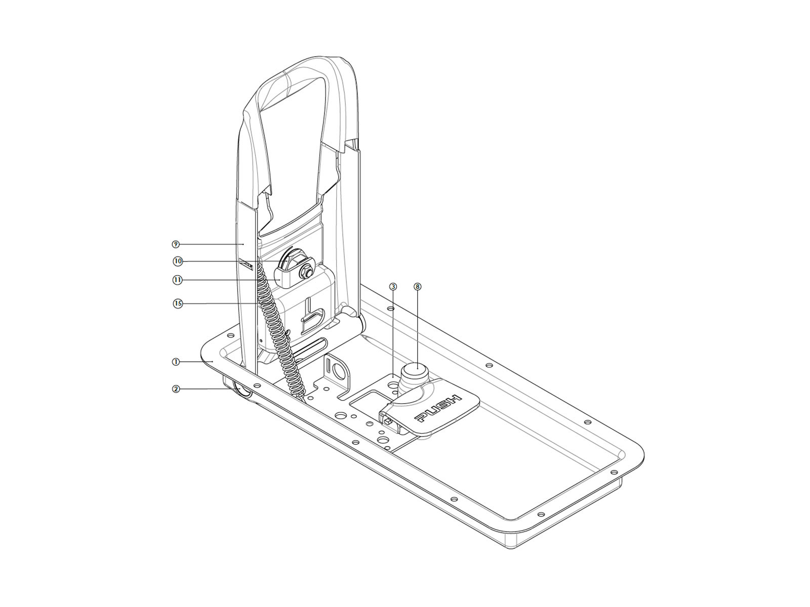 Fjeder til håndtag på Pommier lås 398014 - S01156405