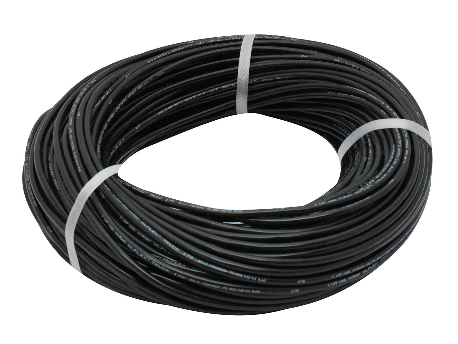 Kabel 4x1,0mm² dobbeltisoleret, sort - Farvekode ISO4141, DIN72570 - 7027063r - ringe a 100 m