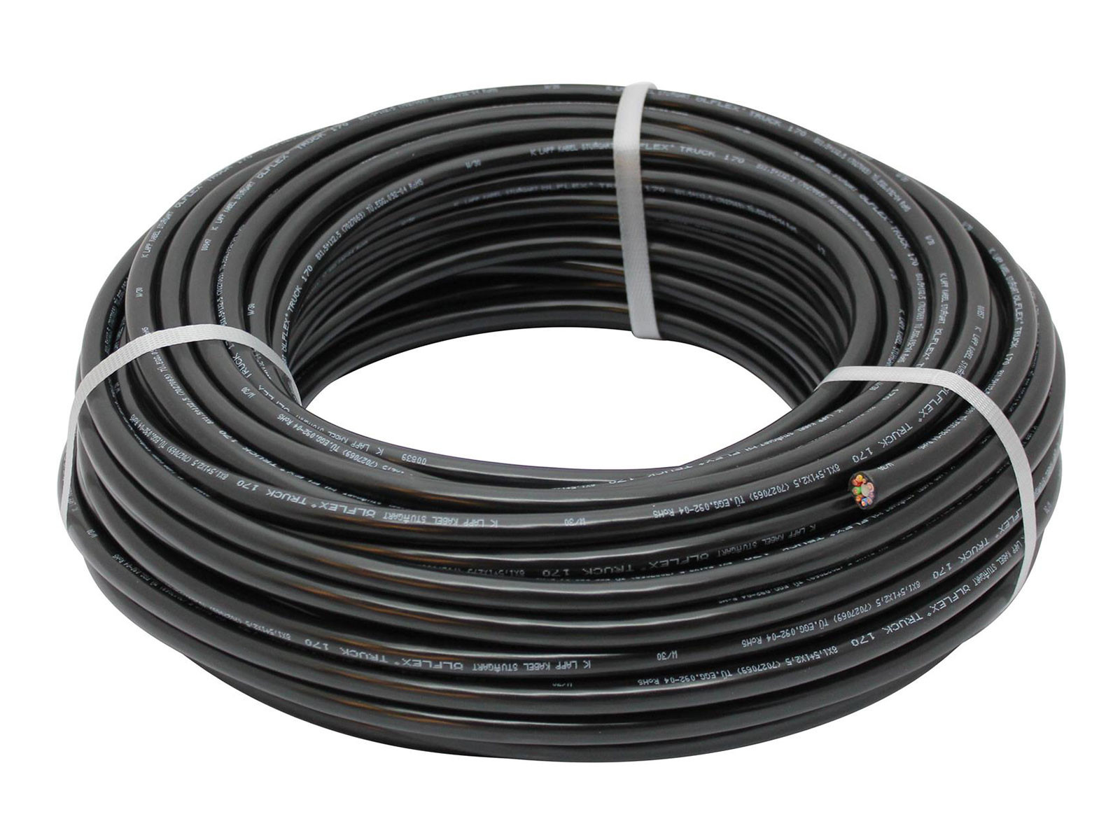 Kabel 8x1,5+1x2,5mm² dobbeltiso. sort - ISO4141, DIN72570 - 7027069r - ringe a 50 m