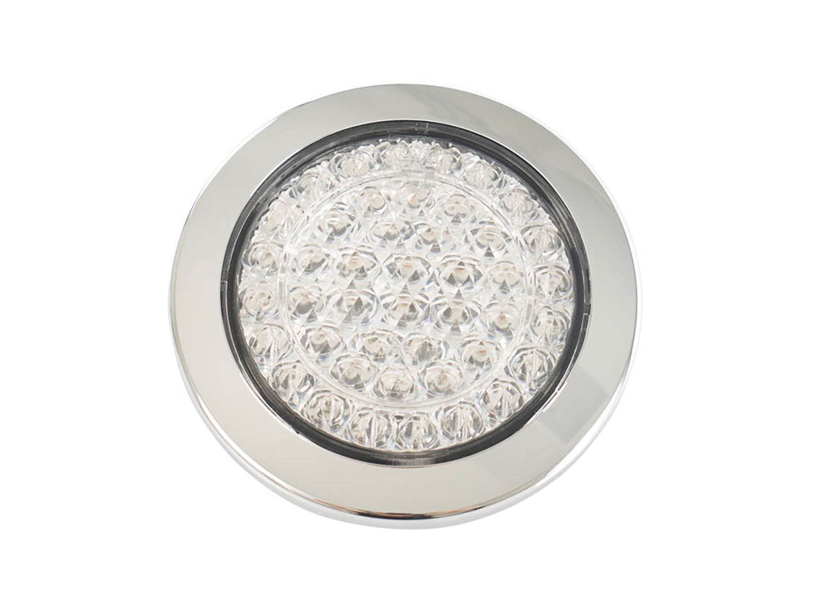 Rücklicht LED 24 V Ø 95 mm klare Linse - W 727 W/24 V - Mit Chromring - 500 mm Kabel - IP67