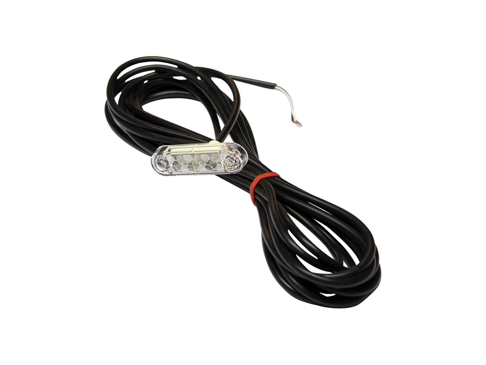 Positionslygte 12V LED ProSlim m/klart glas 5000mm kabel - 65x18mm, højde 10mm, CC48mm - ECE-godkendt, ADR godkendt IP6K9K