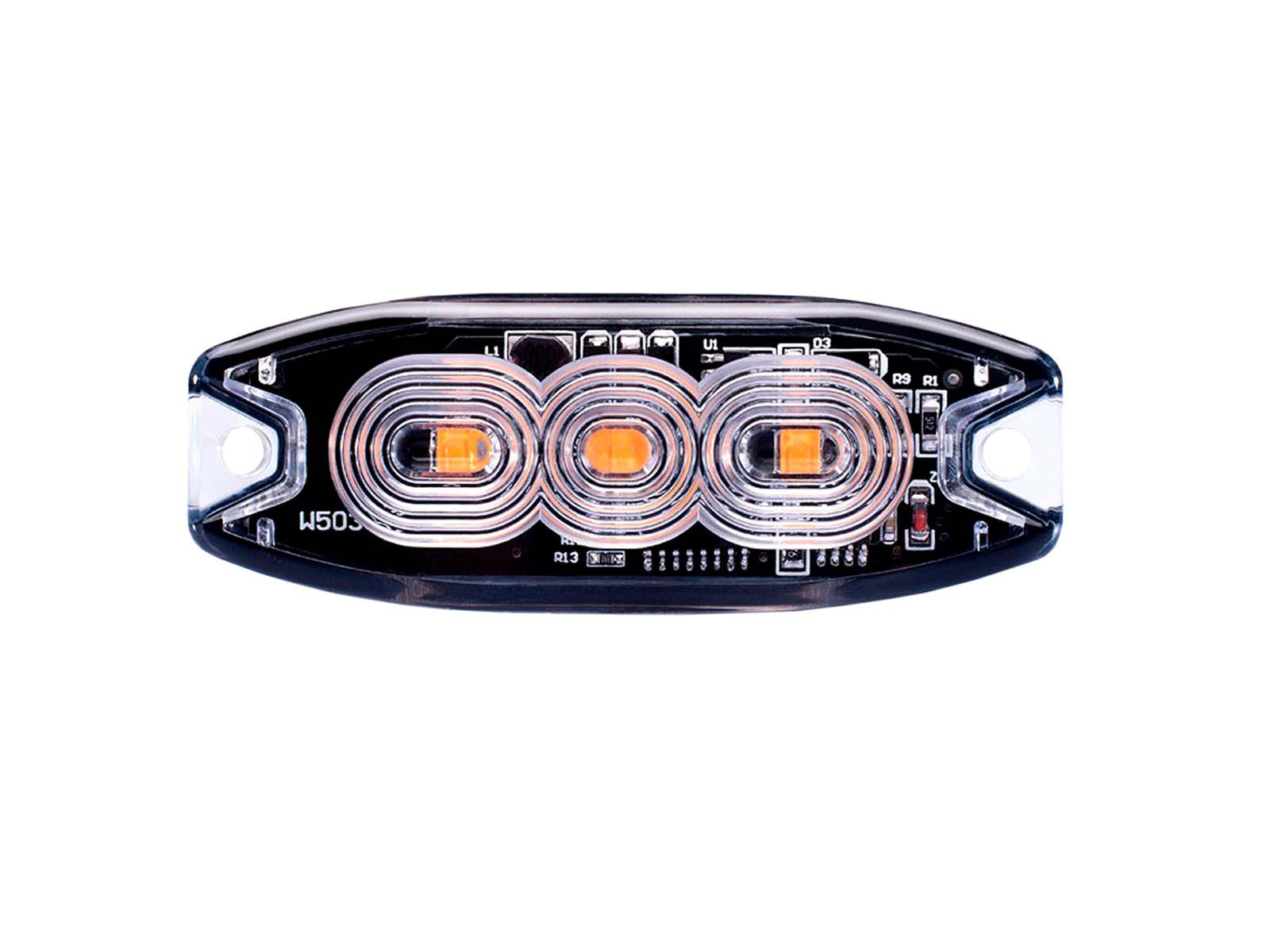 Blitzblink 12/24V 3xLED slim - CC mål 72mm - -30°C to +50°C - ECE R65 - EMC (ECE R10) - IP56