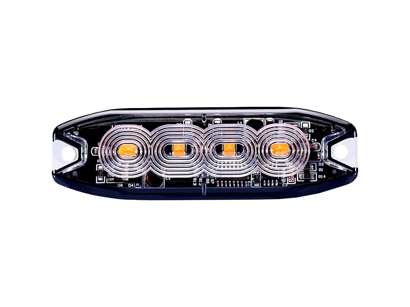 Blitzblink 12/24V 4xLED slim - CC mål 87mm - -30°C to +50°C - ECE R65 - EMC (ECE R10) - IP56
