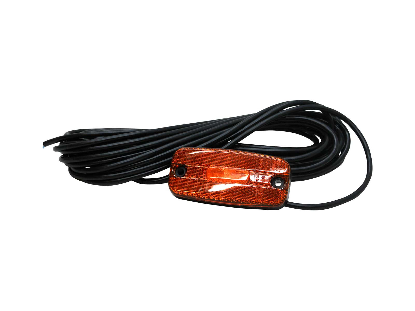 Markeringslampe m/refleks gul 24V med 10 mtr. kabel