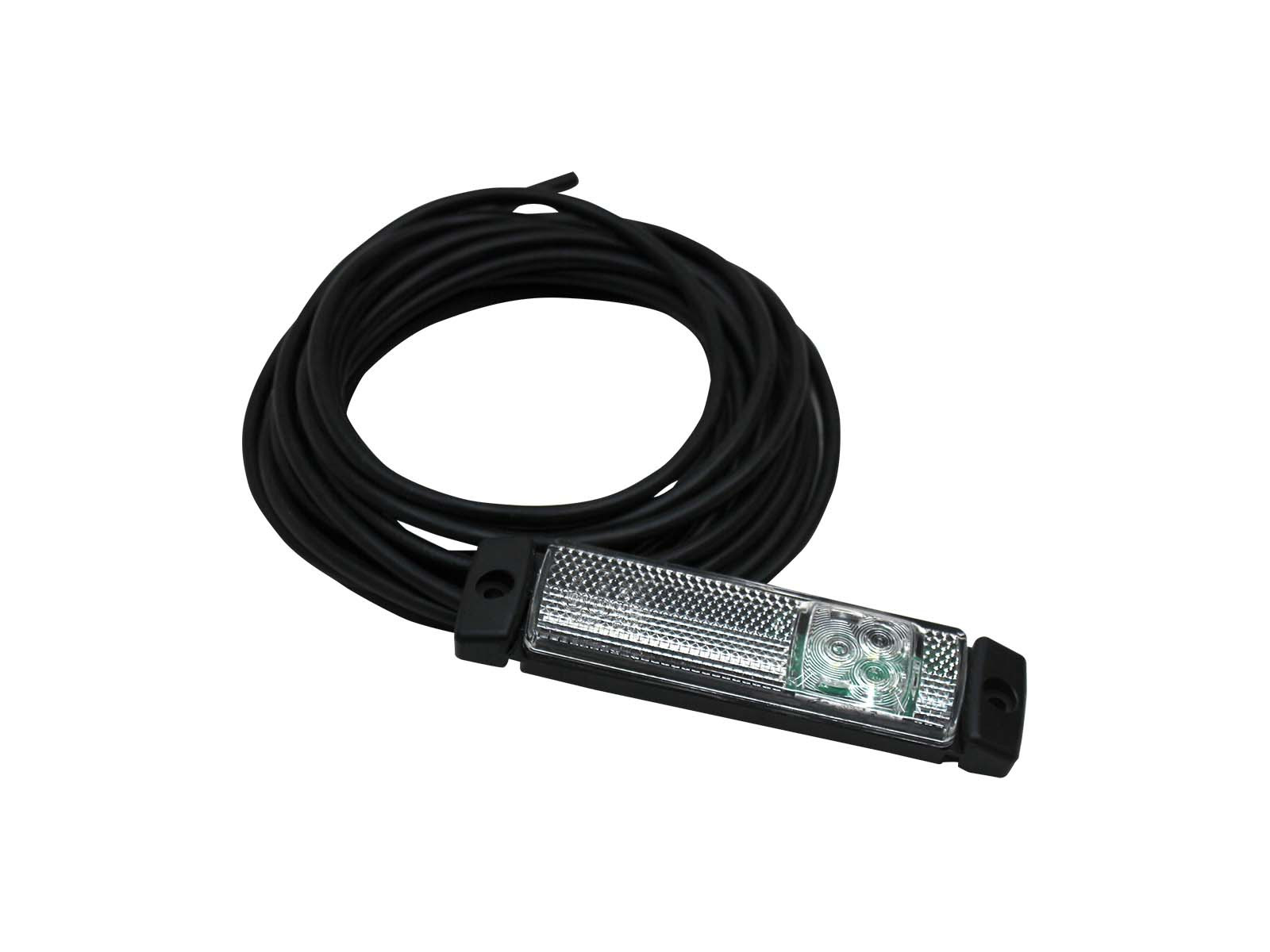 Pos.lygte hvid 12/24V LED m/5000mm