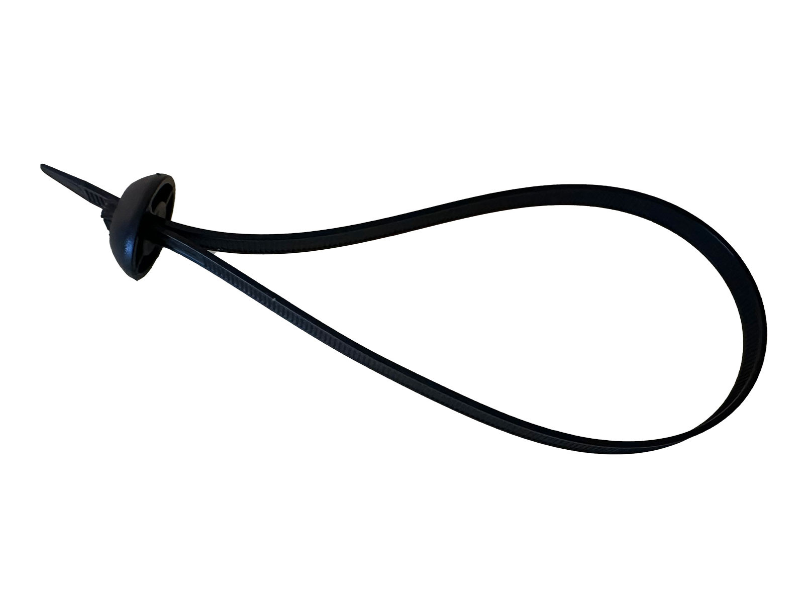 Strips 375x7,6mm sort m/montagefod