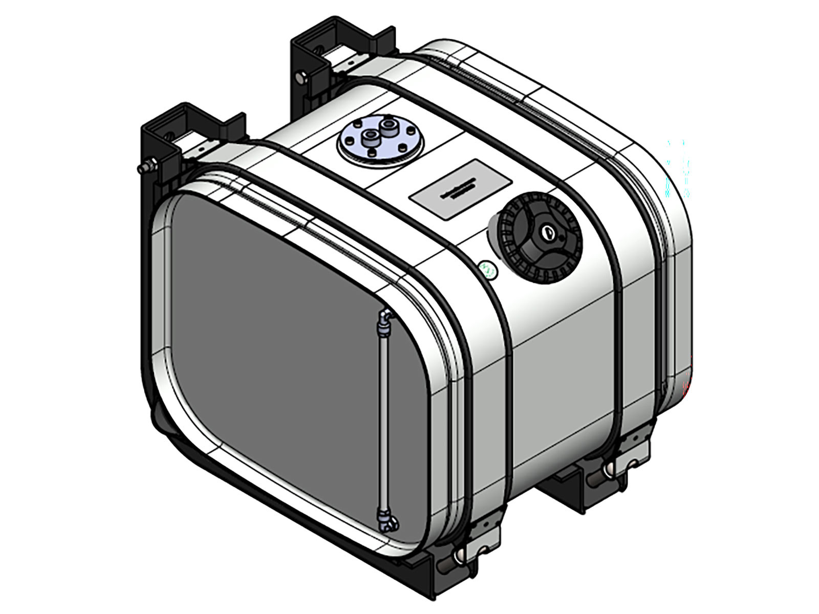 Aggregattank rustfri 37L, 350x310x376mm