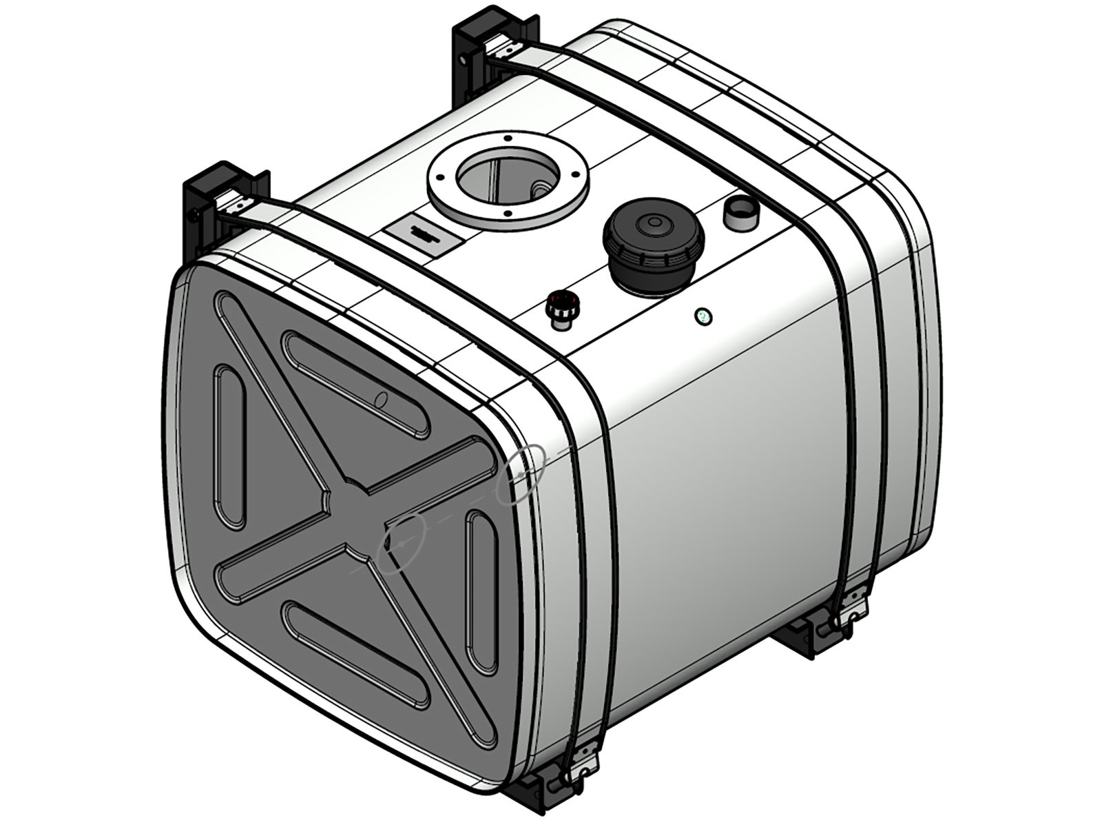 Hydrauliktank rustfri 200L L700xH600xD570mm u/filter