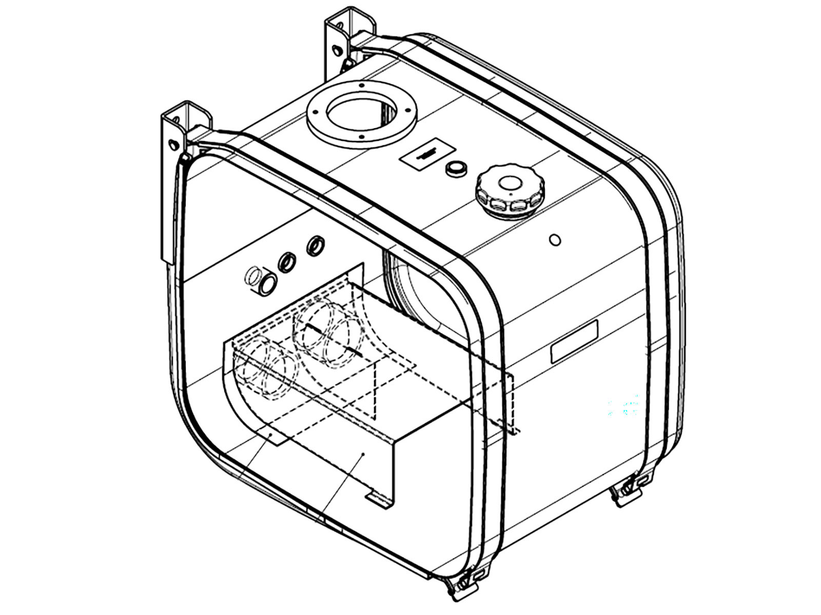 Hydrauliktank i alu 250L - filter bestilles separat