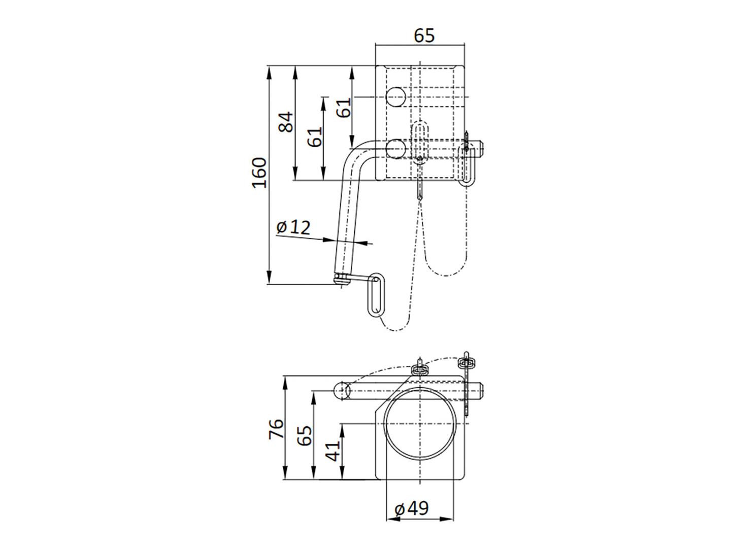 Holder f/styrerull Ø48 Jost - LER 161 G