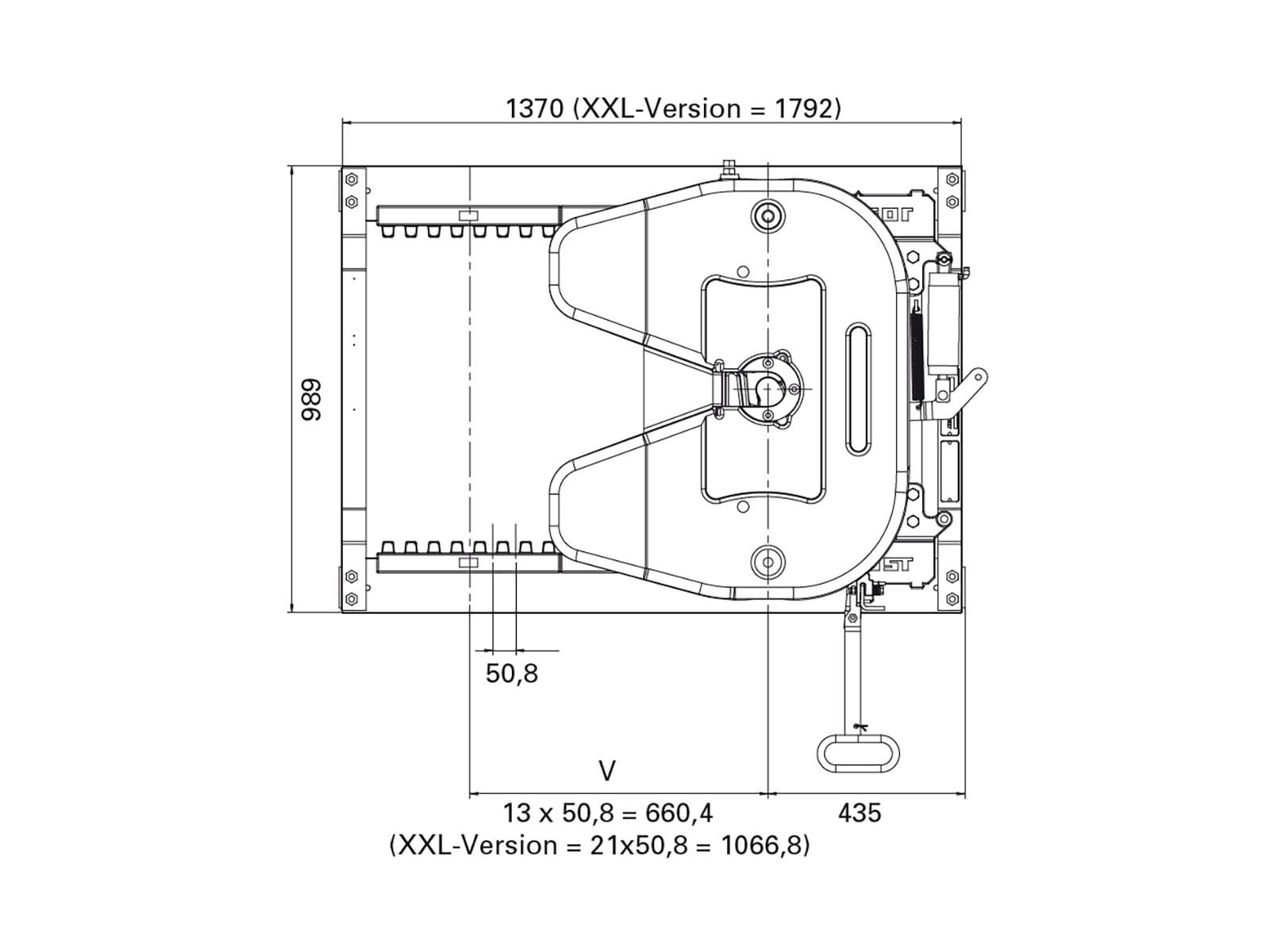 Skammel 2" luft stel DAF 203mm  - JOST JSK SL E0 45 20 DR