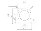 Gummiprofil mit Lippen 25m