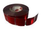 Refleksbånd rød 50x50mm (stickers) x50m til presenning