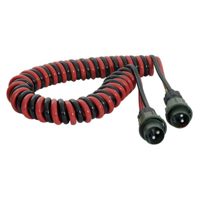 El kabel spiral 2 polet med Nato stik - Max arbejdslængde 3,5 meter