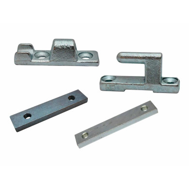 Hængselsæt galv.over+under+gevindplader - 5200