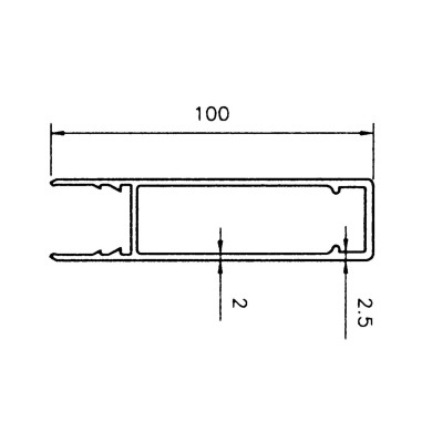 Overprofil 100 mm / 5 m - B100250